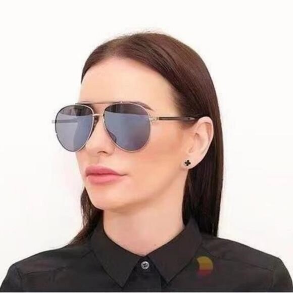 New 💯 Original Gucci Blue Pilot Unisex Sunglasses GG0043SA 001 61 - Picture 1 of 16